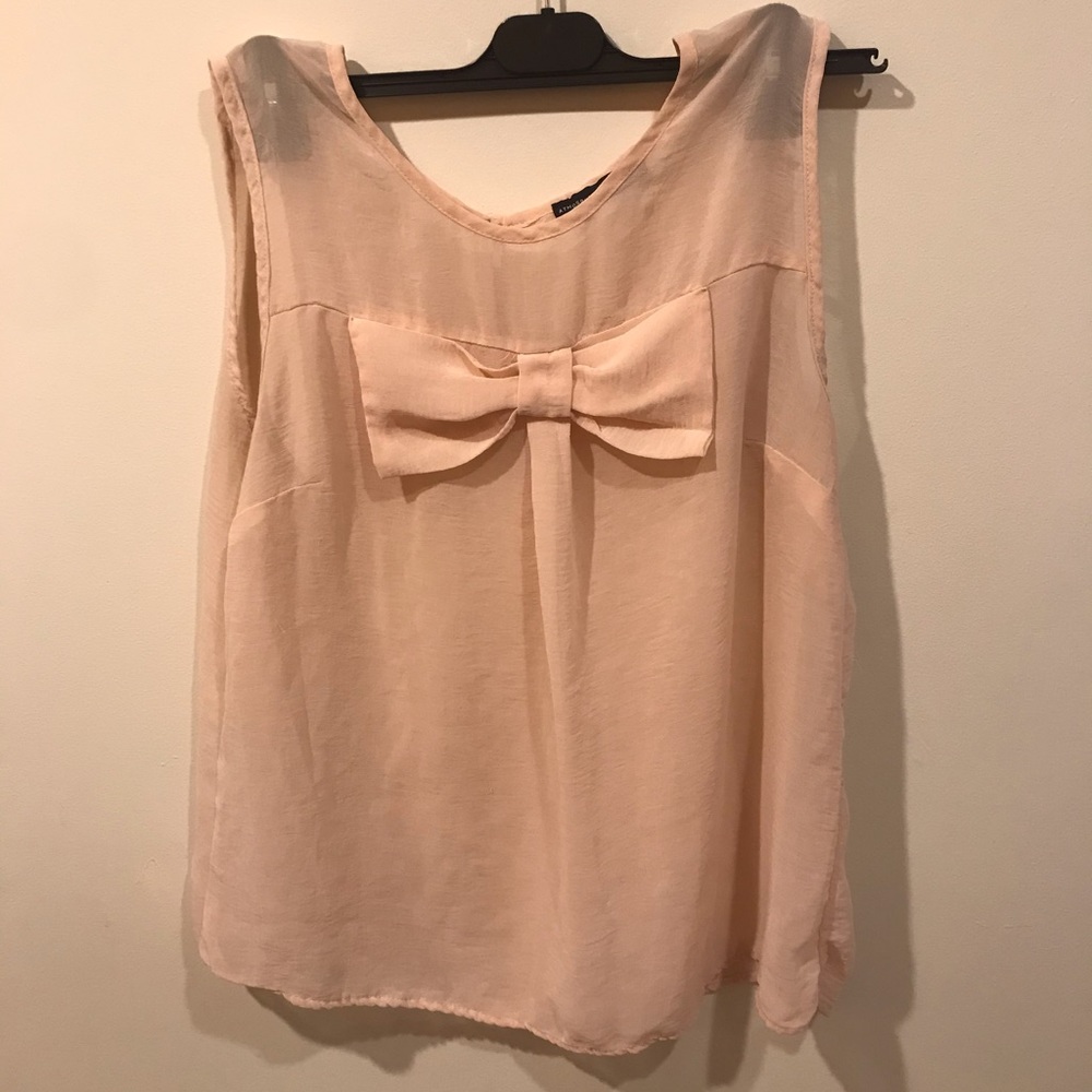 Sheer Light Pink Bow Top